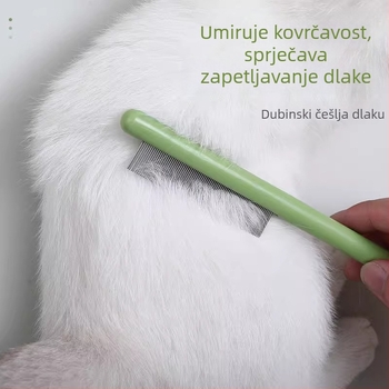 Četka za mačke s finim zubima za raščešljavanje i uklanjanje otpadne dlake; igličasti češalj za kućne ljubimce