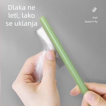 Četka za mačke s finim zubima za raščešljavanje i uklanjanje otpadne dlake; igličasti češalj za kućne ljubimce