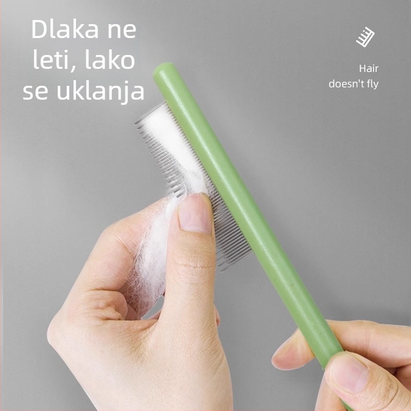 Četka za mačke s finim zubima za raščešljavanje i uklanjanje otpadne dlake; igličasti češalj za kućne ljubimce