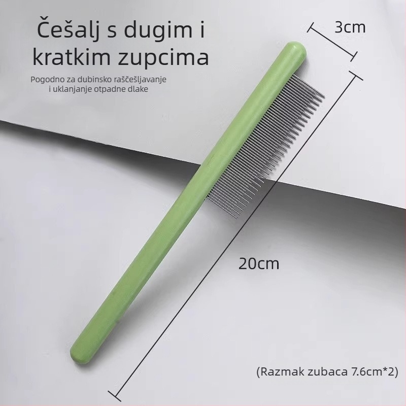 Četka za mačke s finim zubima za raščešljavanje i uklanjanje otpadne dlake; igličasti češalj za kućne ljubimce