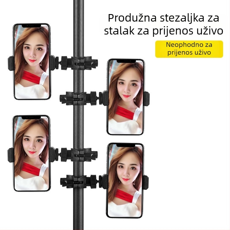 Stalak za livestream s trojnožnim i klipom za telefon/tablet – 2 komada, univerzalni mikrofon pribor