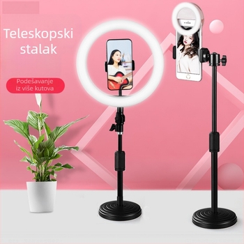 Stativ za mobitel za prijenos uživo s stolnim tripodom i LED svjetlom za selfie, za unutarnju i vanjsku upotrebu.