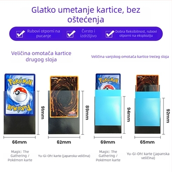 Karte s crnom stražnjom stranom, dvobojnim mat završetkom, konkurentska razina za Magic: The Gathering i Pokémon Trading Card Game, laserski film za kartice