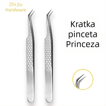 Profesionalne pincete za trepavice, visoka preciznost, protivklizne od nehrđajućeg čelika, stil Princeza klip