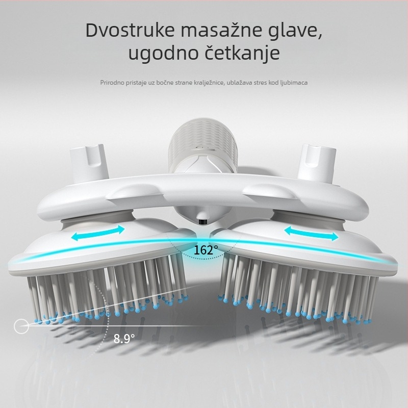 Hrebеn za kućne ljubimce s gustim zubima za uklanjanje otpadne dlake, za mačke i male pse — igličasti oblik, ABS plastika, oblik životinje