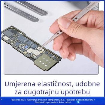 Repairman G-15 nehrđajući čelik, anti-magnetne kliješta s zakrivljenim vrhom, visoka preciznost; G-11 kliješta s ravnim vrhom za popravak mobitela