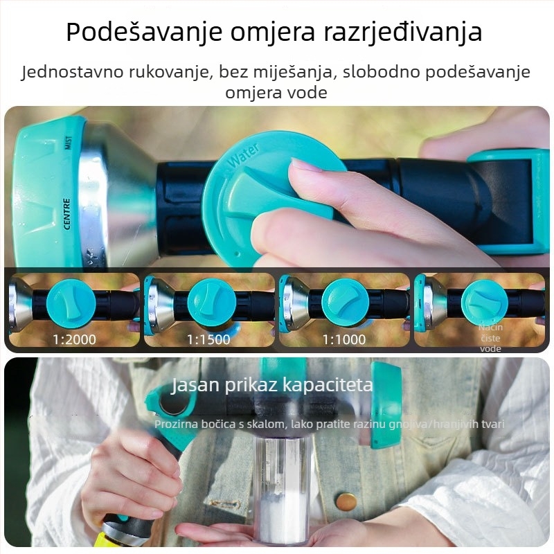 Vrtni raspršivač za gnojivo i navodnjavanje cvijeća i presadnica