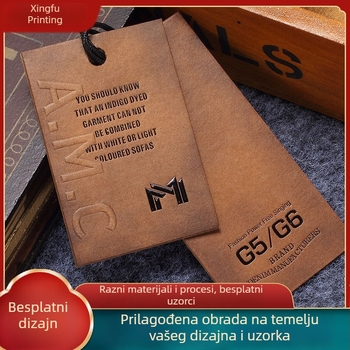 Besplatan dizajn etiketa od kraft papira za odjeću i informativne etikete proizvoda