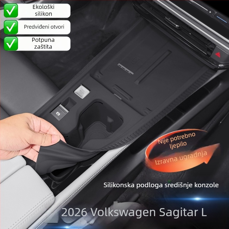 Silikonska podloga središnje konzole za Volkswagen Sagitar L, kompatibilna s 26 modela; zaštita podizanja prozora na četiri vrata, protuklizni dekorativni unutarnji dodatak.