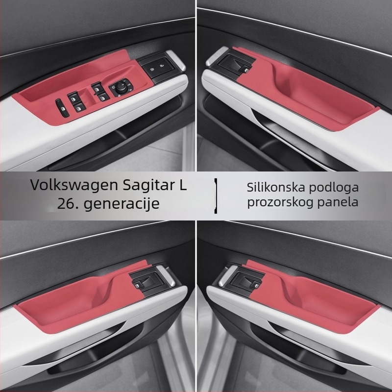 Silikonska podloga središnje konzole za Volkswagen Sagitar L, kompatibilna s 26 modela; zaštita podizanja prozora na četiri vrata, protuklizni dekorativni unutarnji dodatak.