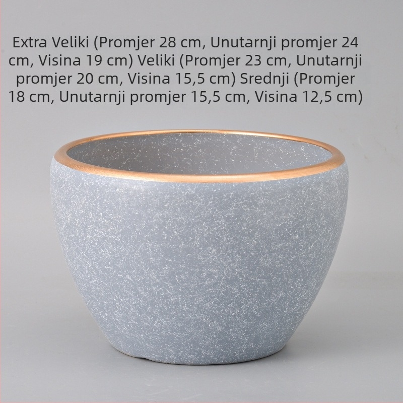 Keramički veliki lonac za cvijeće, minimalistički nordijski stil, pogodna za balkon, orhideje i sukulente, za unutarnju upotrebu.