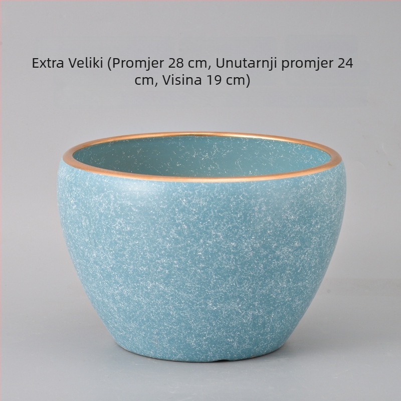 Keramički veliki lonac za cvijeće, minimalistički nordijski stil, pogodna za balkon, orhideje i sukulente, za unutarnju upotrebu.