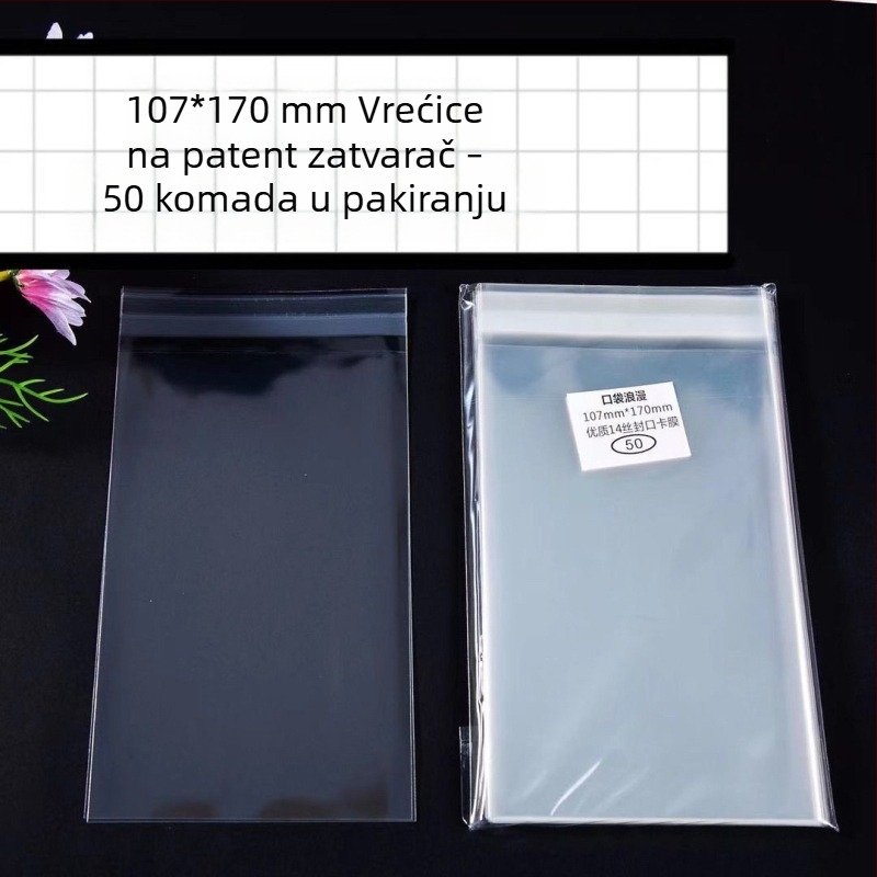 Pocket Romance vrećica za kartice sa samozapečnim zatvaranjem, 107 × 170 mm, pogodna za poštanske kartice 105 × 150 ili 105 × 168