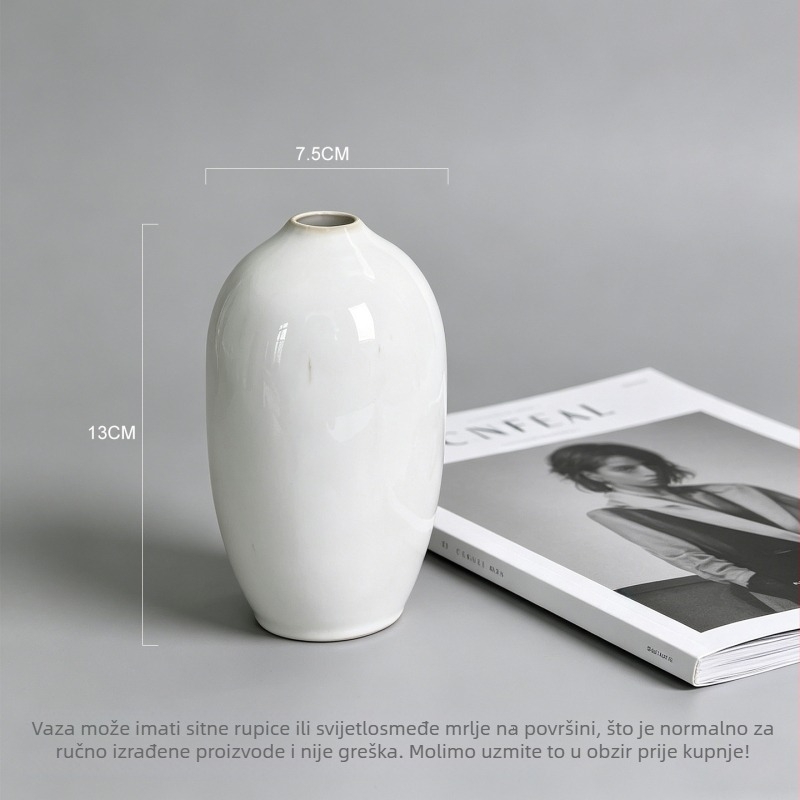 Zen inspirirana keramička vaza u japanskom stilu za suho cvijeće, minimalistni stolni ukras