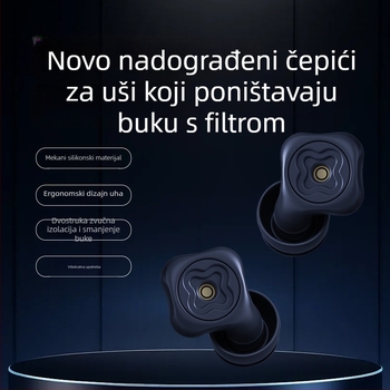 Prilagodljive ušne čepove za smanjenje buke, kompatibilne s kapicama za uši, za učenje i spavanje