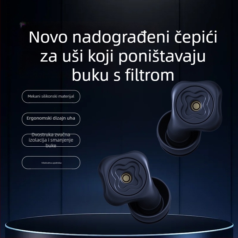 Prilagodljive ušne čepove za smanjenje buke, kompatibilne s kapicama za uši, za učenje i spavanje