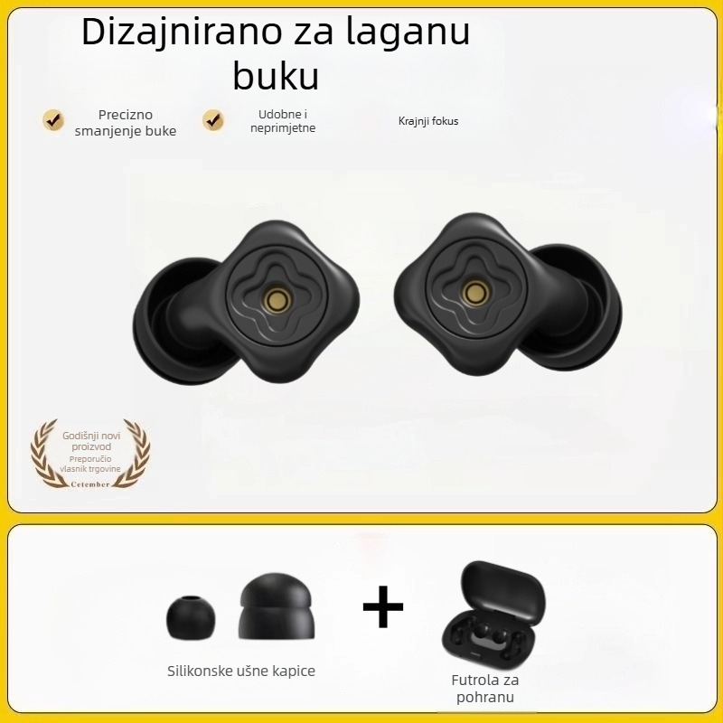 Prilagodljive ušne čepove za smanjenje buke, kompatibilne s kapicama za uši, za učenje i spavanje