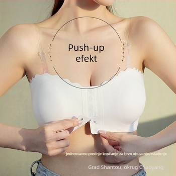 2025 nova grudnjak bez naramenica za žene, push-up, bez šavova, s prednjim zatvaranjem, protivklizni, stil tube top
