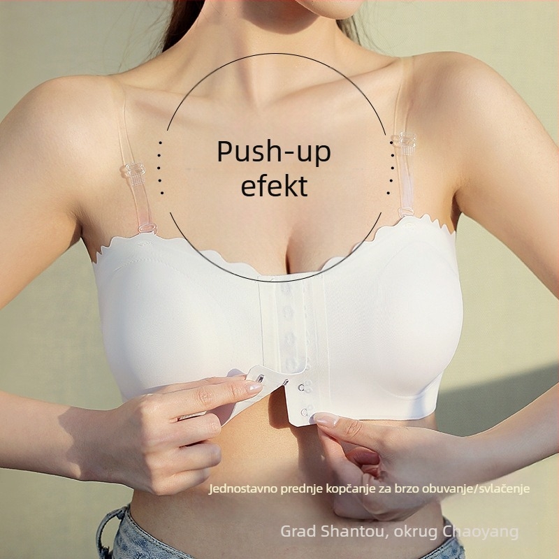 2025 nova grudnjak bez naramenica za žene, push-up, bez šavova, s prednjim zatvaranjem, protivklizni, stil tube top