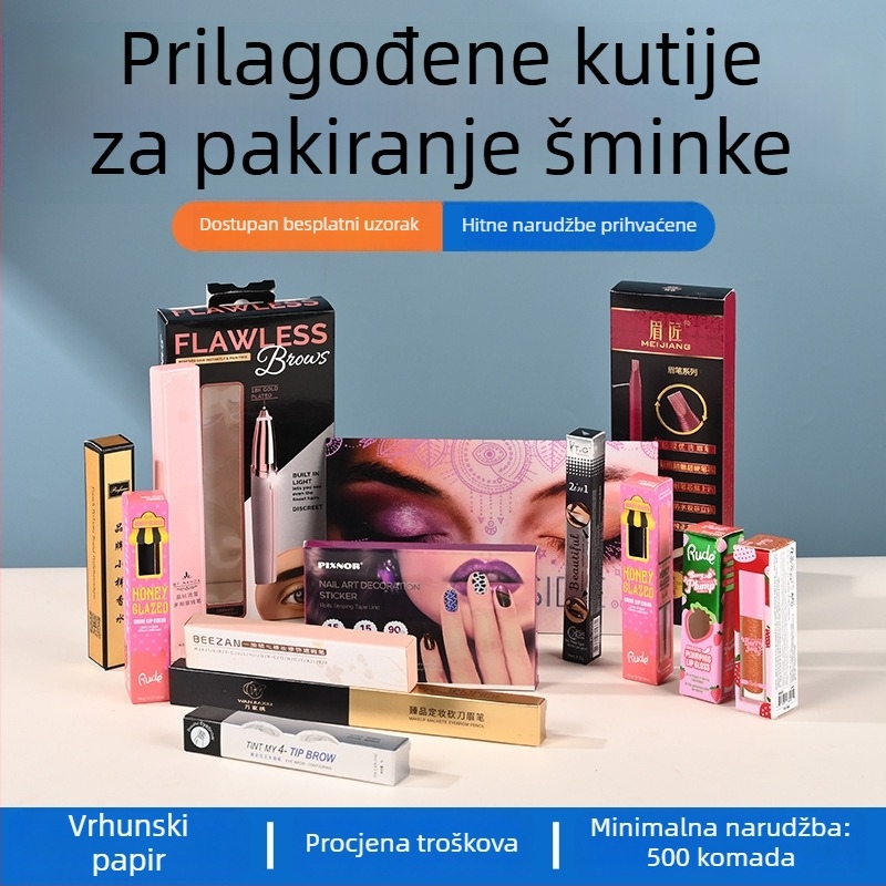 Prilagođena kutija za pakiranje parfema i kozmetike od kraft papira, bijela kartonska kutija; kutija za slušalice i esencijalno ulje