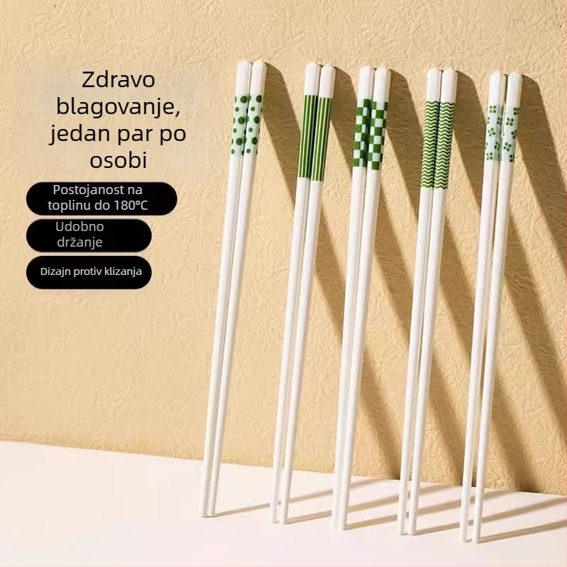 Premium keramičke štapiće za jelo za kućnu upotrebu, moderni minimalistički stil, antibakterijski, otporni na visoke temperature, pojedinačni štapići za jednu osobu