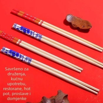 Jednokratne štapiće za jelo, produžene i debeli, crvene, za vjenčane proslave, okrugli vrh, elegantni pribor