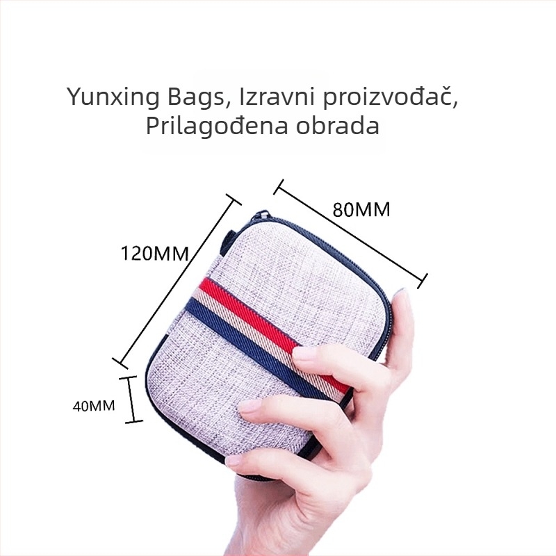 Višenamjenska digitalna torbica za slušalice, kabele, Bluetooth punjač i tvrdi disk; kutija za pakiranje s logom