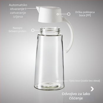 Staklena boca za ulje s automatskim otvaranjem i zatvaranjem, set za sojin sos i ocat