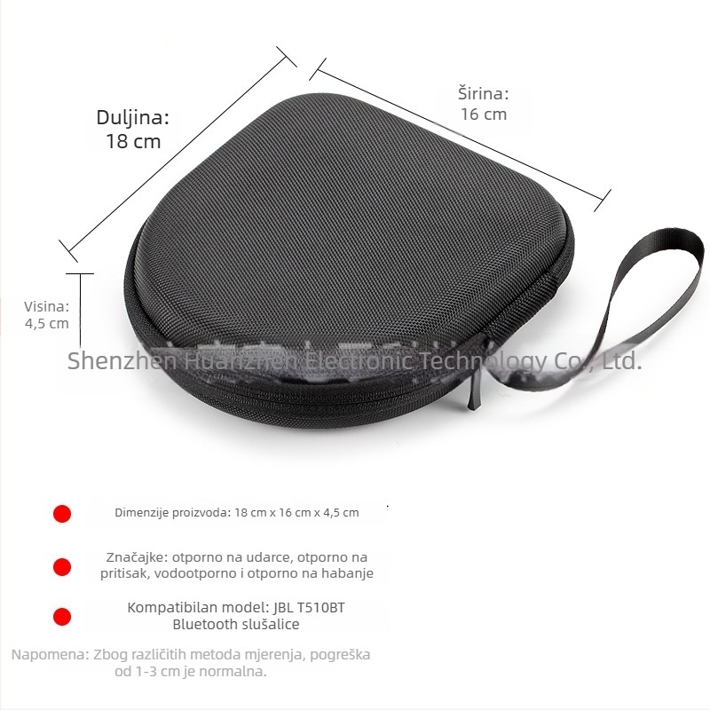 Torba za pohranu Bluetooth slušalica za glavu, kompatibilna s JBL T520BT