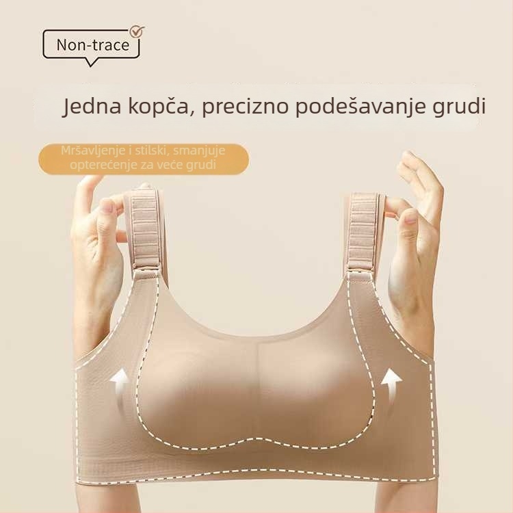 Prilagodljiv grudnjak za podizanje s dizajnom usnija zeca, pune košarice, četiri reda zatvarača