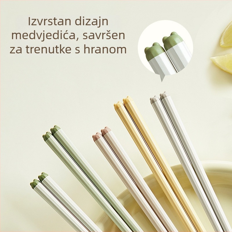 Premium štapići za jelo u kremastom stilu, novi model za kućnu upotrebu, po jedan par po osobi, otporni na plijesan i protuklizni