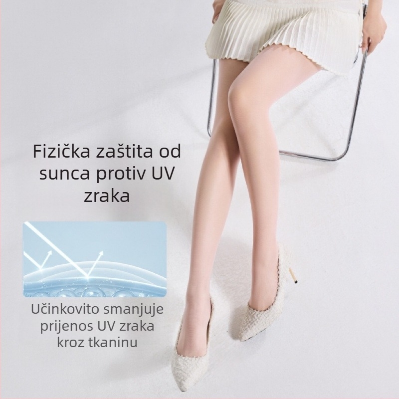 Ultra-tanke pantyhose s UV zaštitom, mentol boja, nude efekt, visoka prozirnost