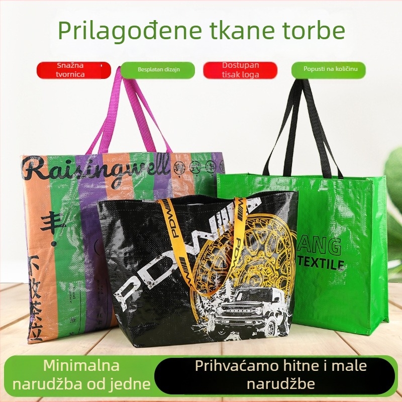 Prilagođena PP tkanata tote vrećica – ekološki prihvatljiva, višekratna za kupovinu i darove