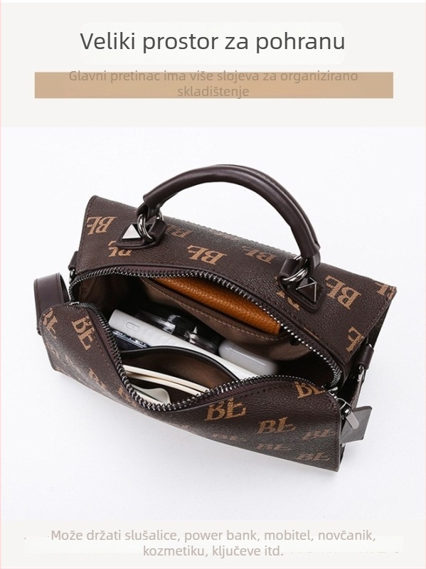Prilagođena ženska crossbody torba, tiskana torba u obliku jastuka, retro torba velike kapacitete