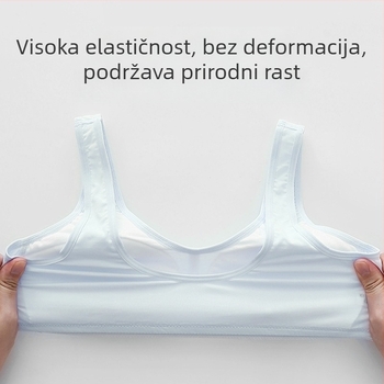 Antibakterijsko donje rublje za djevojčice u razvoju, top u stilu grudnjaka sa širokim naramenicama, visoka elastičnost, bez šavova