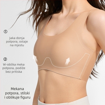Tanki grudnjak bez leđa s integriranom oblikovanjem, bezšivni camisole sportski grudnjak za velike grudi
