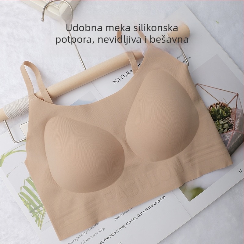 Bezšivno donje rublje inspirirano temeljem, za žene, ljeto, tanke naramenice, oblikovanje bočnih dojki, neproziran, lijep stražnji dio.