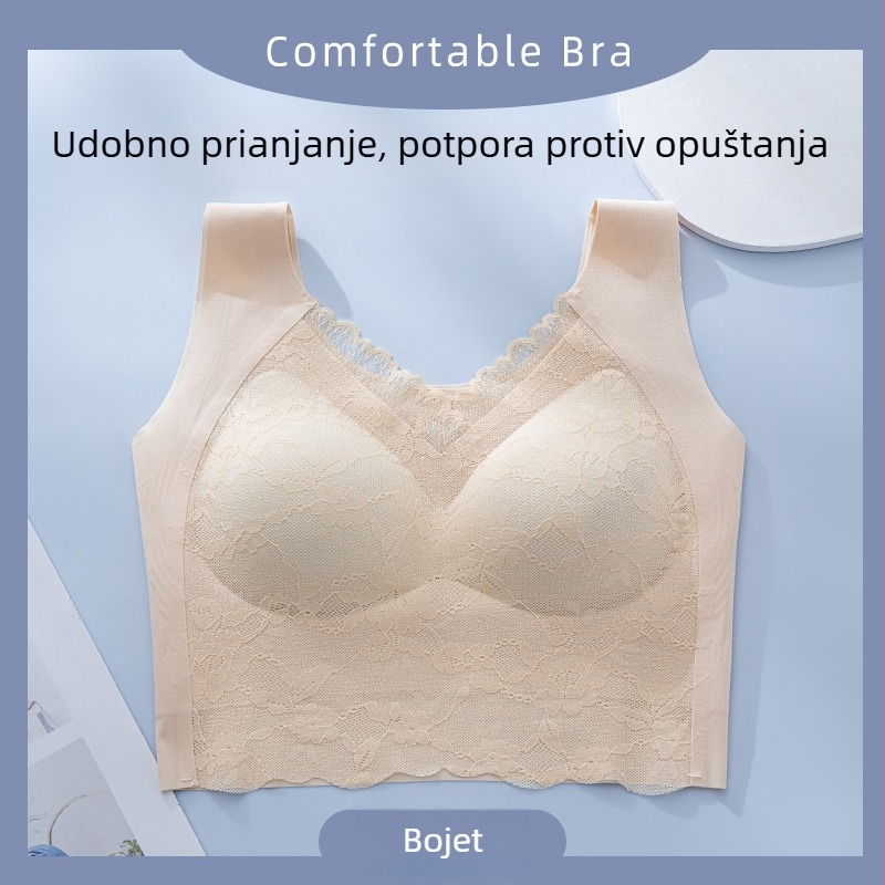Binying Plus Size Ženski Sportski Grudnjak s Punim Košarom, Bezšivan, Bez Žice, Tanak, Ugrađenim Jastučićem, Jednodelni, Jesen-Zima