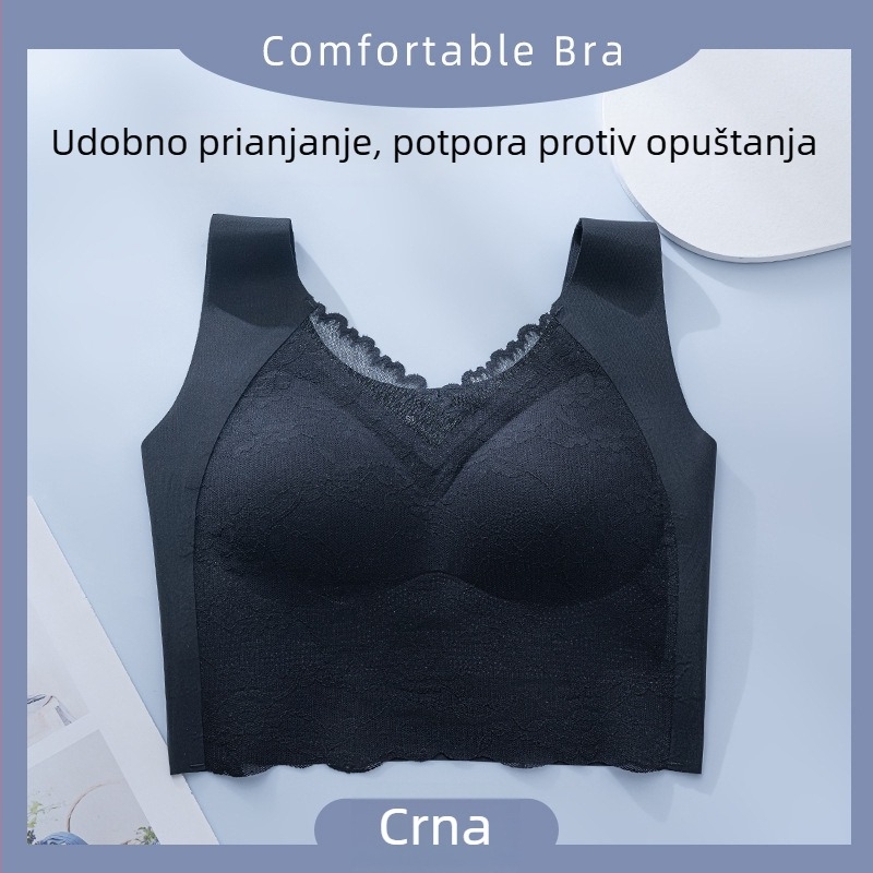 Binying Plus Size Ženski Sportski Grudnjak s Punim Košarom, Bezšivan, Bez Žice, Tanak, Ugrađenim Jastučićem, Jednodelni, Jesen-Zima