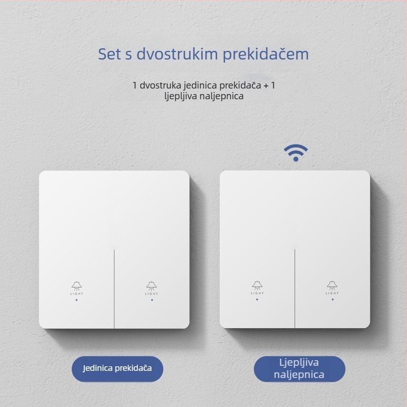 Pametan bežični prekidač daljinskog upravljanja, kućna upotreba, dvostruka i višestruka kontrola, bez ožičenja, jednostavno pričvršćivanje