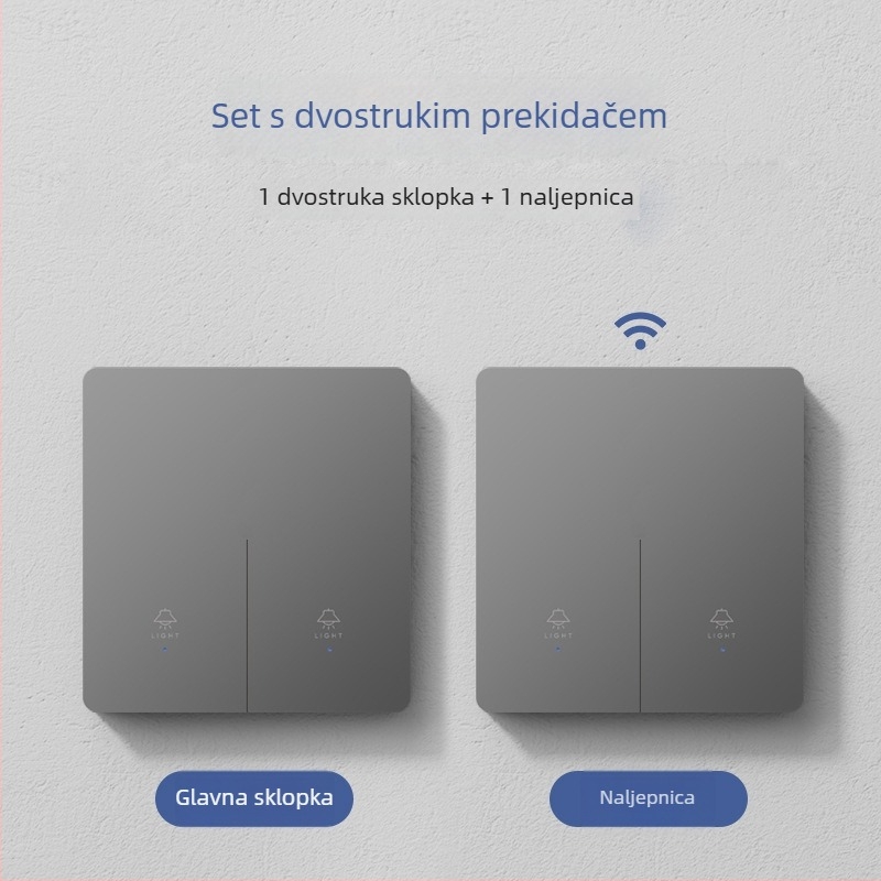 Pametan bežični prekidač daljinskog upravljanja, kućna upotreba, dvostruka i višestruka kontrola, bez ožičenja, jednostavno pričvršćivanje