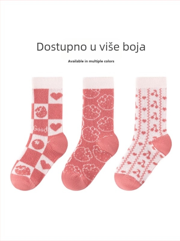 Dječje pamuk čarape jacquard uzorka, do potkoljenice, jesen-zima, korejskog stila