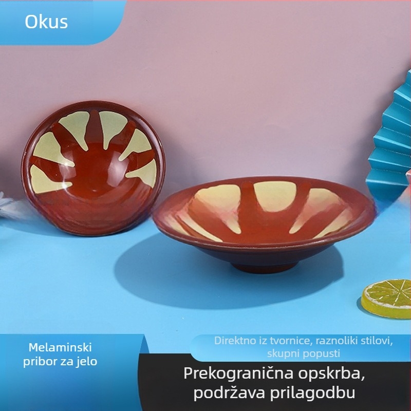 Melamin set posuđa u stilu porcelina sa zdjelama za rezance – izdržljiv za studentski dom