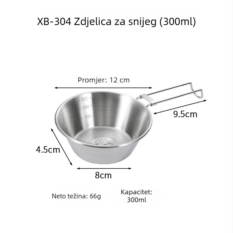 Posuda za salatu od nehrđajućeg čelika 304, okrugla posuda za hranu, suvremeni minimalistički dizajn, zdjela za piknik i začine, promjer 12–12,9 cm ili 14–14,9 cm