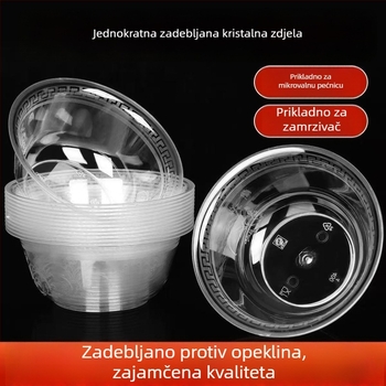 Jednokratna čvrsta plastična zdjela, učvršćena za izdržljivost, za kućnu upotrebu; zdjela za juhe za hot pot