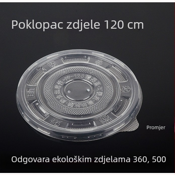 Plastični kružni poklopac za zdjelu juhe, jednokratni, komercijalna upotreba, jače izdržljiv, za pakiranje za ponijeti