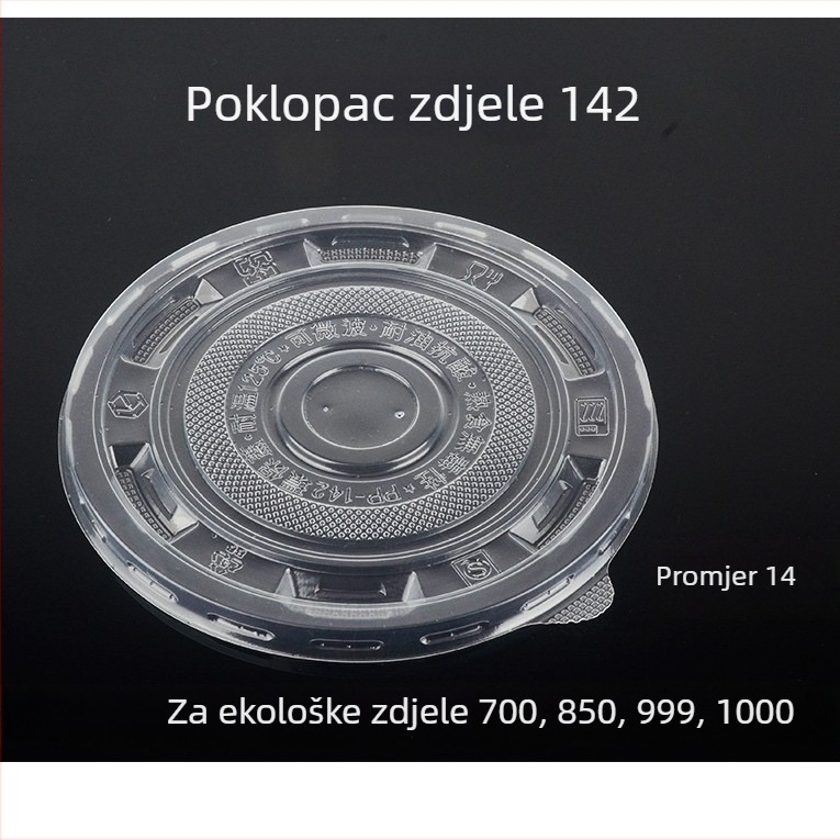 Plastični kružni poklopac za zdjelu juhe, jednokratni, komercijalna upotreba, jače izdržljiv, za pakiranje za ponijeti