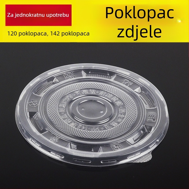 Plastični kružni poklopac za zdjelu juhe, jednokratni, komercijalna upotreba, jače izdržljiv, za pakiranje za ponijeti