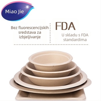 Miaojie jednokratne plastične tanjuri i zdjele, kapacitet 320 ml, okrugli, jednobojni, pladanj za voće za piknik i roštilj