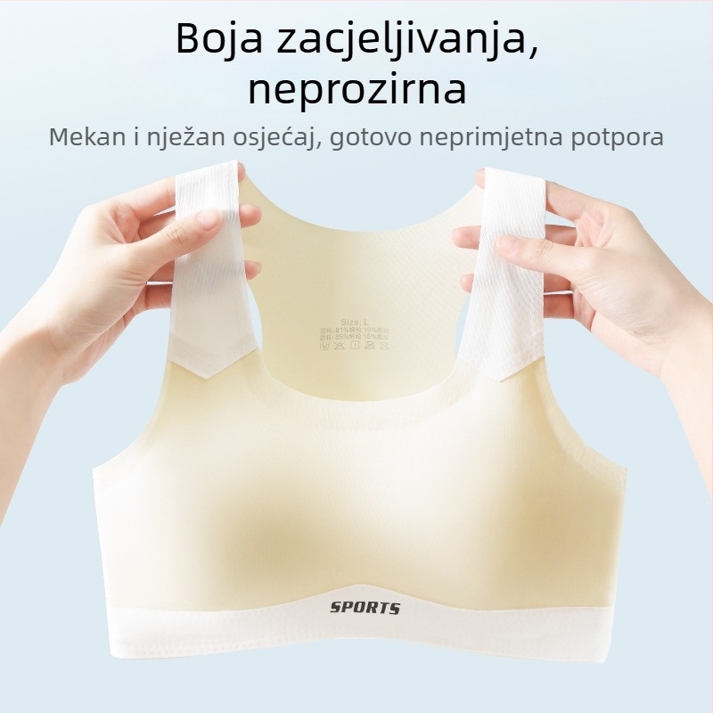 Sportski grudnjak od ice silk, 3/4 košarica, tanke oblikovane košarice, prozračna stražnja strana, najlon.